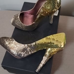 Gold Peep Toes